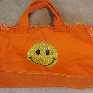 Orange Smiley Face Tote Bag